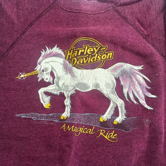 Vtg 1987 Harley Davidson A Magical Ride Girls Sweatshirt Size S(6-8) Rare‎ - Picture 2 of 5